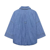 New Wide Sleeve Denim Shirt 1879025427 Jeans