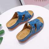 Women's Shoes 2025 Summer New Type Hollow Fish Mouth Slope And Magic Cool Slippers Women's Large Size Women's