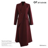 New Super Beauty Angola Red Personality Suit Collar Long Blazer Wind Coat