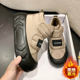 Velvet Warm Snow Boots Women 2025 New Winter Cotton Shoes Thick Head Bread Thick Bottoms With Short Cylinder