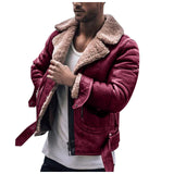 Explosion Of Imitation Leather Velvet Men's Jacket Thick Zipper Coat Fur Bump