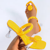 Size 42 High-Heeled Cool Slippers Women Spring Summer New Slippers Square Fine With Fashion Casual Leather Beach Shoes