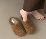 Retro Lamb Hair Plus Plush Fur Slippers Women's Bag Head Dragging Fairy Wind Lazy Cotton