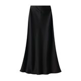 Lustrous Silky Silky Dress Half-Dress Women's Summer Long Fishtail Skirt High-Waisted Thin-Butt