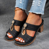 Summer New Large-Size Flat-Bottomed Hollow Pure-Color Slippers Car Sewing Middle-Nintered Shoes