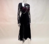 Lace Spliced Cross Dress, Dark Style, Sexy Slimming, Hip Split