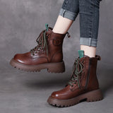 Layer Of Cowhine Martin Boots Women's Station Pine Cake And Single Boots Retro Handmade And Winter Boots