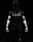 Demon Line Manuscript Spider Before And After Printing Short-Sleeved T-Shirt Summer Tide Necker Men's