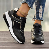 Spring And Autumn New Color Tie With Thick-Soled Women's Singles Shoes Large-Size Water Drill Sports Casual