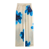 2025 New Women's Print Vertical Sex Shirt Slacks 2183040