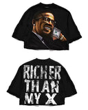 Cool Boy New English Before And After Printing 毛棉 Five-Sleeved T-Shirt Round Collar