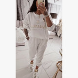 Women's Clothing Two Sets Of English Printing Fashion Two Sets Of Women's Sports