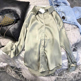 Sensing Shirt Woman 2025 Spring And Autumn Fashion Stable Long Sleeves Long Sleeve Clip Loose Bottom Woman Thin
