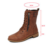 And Winter New Large Size 43 Flat Bottom Martin Boots Women's High-Tipper Zip Women Belt Buckle