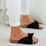 Zingj Large Size Slippers Female Summer New Bow A Line Open Toe Wear Casual