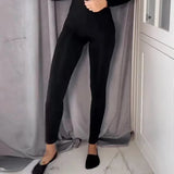 Zingj 2023 New Fashion Solid Color V-Neck Sexy Elastic Home Bottom Jumpsuit-Outfit
