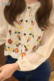 Women O-Neck Hollow Out Print Simple All-match Casual Fashion College Korean Style Ulzzang New Tops Hot Selling