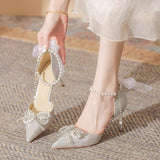 High Heels Fairy 18-Year-Old Rite Crystal Wedding Shoes Bridal Shoes New French Fine Heel Not Tired Single