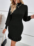 And Winter New Knitwear Fashion Women's Temperament Mahjong Waist Solid