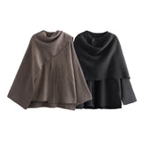 New Women's Clothing With Asymmetric Scarf Short Knitted