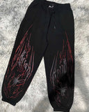 Summer Demon Cross Print Short-Sleeved T-Shirt Stranded Trousers Round Collar Men's Top
