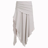 Wind Irregular Opening Half-Dress Girl 2025 Spring And Summer Small Waist Folds New Medium And Long
