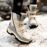 New Fashion Snow Boots Women's Cylinder Plus Velvet Thick To Keep Warm Northeast Large-Size Outdoor Skiing Fashion Cotton