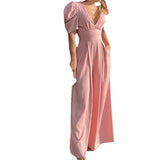 New Women's Short-Sleeved Stylish Elegant Large-Size Wide-Legged Jump-Legged
