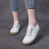 Leather Soft Sole Shoes Low Help Flat-Bottomed Small White Shoes Spring And Autumn Cowhish Casual Lazy Shoes Comfortable And