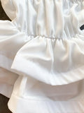 Autumn Sexy Black/White Strapless Tops Women Elegant Two Layer Ruffle Short Tank Shirts Female Slim Camis New