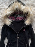 Hoodie Women's Letter Skeleton Embroidered Zipper Jacket Fashion Hat Jacket Y2k