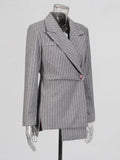 Suit 2025 New Niche Lazy High-End Design Stripe Splicing Blazer