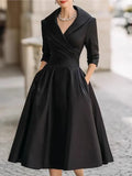 Women's Spring And Autumn Temperament Collar Waist Dress Thin Elegant Ladies