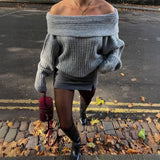 Women's INS Burst Retro Fashion Temperament With Belted Shoulder Knitted