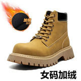 Zingj Men's Thick Platform Increased British Wind Winter Velvet High Top Motorcycle Cargo Ankle Boots