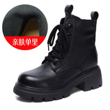 Layer Of Cowhide Martin Boots Women 2025 Autumn And Winter New Thick-Bottomed Fashion Light, Anti-Slip Coarse And Leather Short