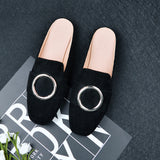 Bottom Round Half Slippers Women's Leisure Bag Head Retro Lazy Outside Wearing A Follower Muller Single Shoe Size