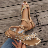 Cool Slippers 2025 Summer New Women's Flowers Decorated With A Foot Pedaled Sandals Fashion