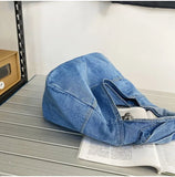 Large Washed Denim Crossbody BagOutfit