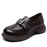 Cowhite Retro English Style Happy Shoes Women Spring And Autumn New Casual Small Leather Shoes Single Shoes