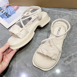 Sandals Women 2025 Summer New Korean Version Of Thick Soles To Increase The Breathable Sandals Are Not Tired Roman