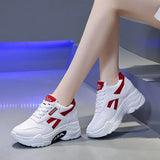 Small White Shoes Women 2025 Autumn New Students Color Casual Sneakers Korean Version Of Thick-Soled Height Old Dad