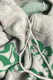 Women Hooded Cardigans Zipper Vintage Sweaters Leisure Preppy Style Soft High Quality Lazy Loose Glutinous Sueter