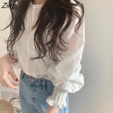 Blouse Women Ruffles Korean Style Chic 3XL Elegant Tender Fashion Spring Autumn Female Top Leisure OL New Design