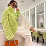 Winter New Sweater Knitted Jersey Women's Fluffy Long-Sleeved