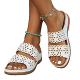 Southeast Asia Flower Slope And Hollow Large-Size Slippers Women Cool Slippers