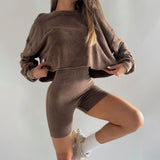 Style Retro To Make Old Tight Jumpsuit Set Women's High-End Spring Curly Knitting Tops