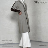 Early Autumn Heavy Industry Beads Splicing Long Wind Coat Coat Coat Women