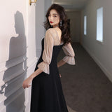 Dress Female Banquet Temperament Long Can Usually Wear A Small Black Dress Dress Banquet
