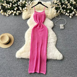 Grid Sling Dress Women's Summer New Folding Coat Wearing Long Body Dressing Vest Burqa